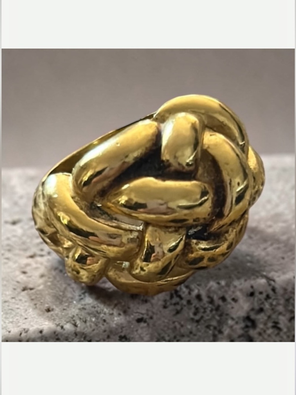 Vintage Trifari 1960’s Rare Adjustable Knot Gold Ring